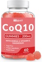 Bez cukru CoQ10 Gummies 200mg, Koenzym Q10 w / Omega-3, Witamina E dla dorosłych, Co suplement Q10 dla przeciwutleniaczy, Energia, Wsparcie mózgu