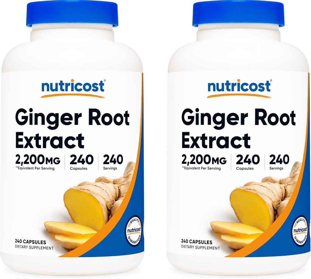 Nutricost Ginger Root Extract 550mg, 240 kapsułki (2 butelki)