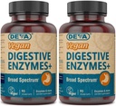 Deva Vegan Vitamin Digestive Enzymes Plus Supplement - Unikalny Mieszanka Enzymów i Ziół - 90 Kapsułek (Opakowanie 2) Pakiet może Wary
