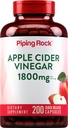 Piping Rock Jabłko Cydr Kapsułki 1800 mg XI124; 200 Tabletki XI124; Moc Formuły XI124; Suplement ACV dla mężczyzn i kobiet XI124; Non-GMO, Gluten Free