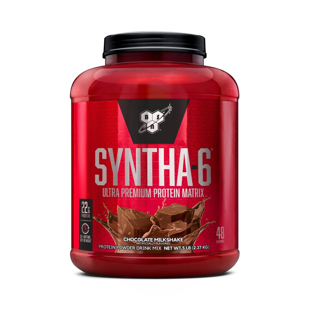BSN SYNTHA- 6 Proszek z białka serwatki z kazeiną mikrokrystaliczną, Izolat białka mlecznego, Czekoladowy koktajl mleczny, 48 Podawanie (Packaging May Vary)