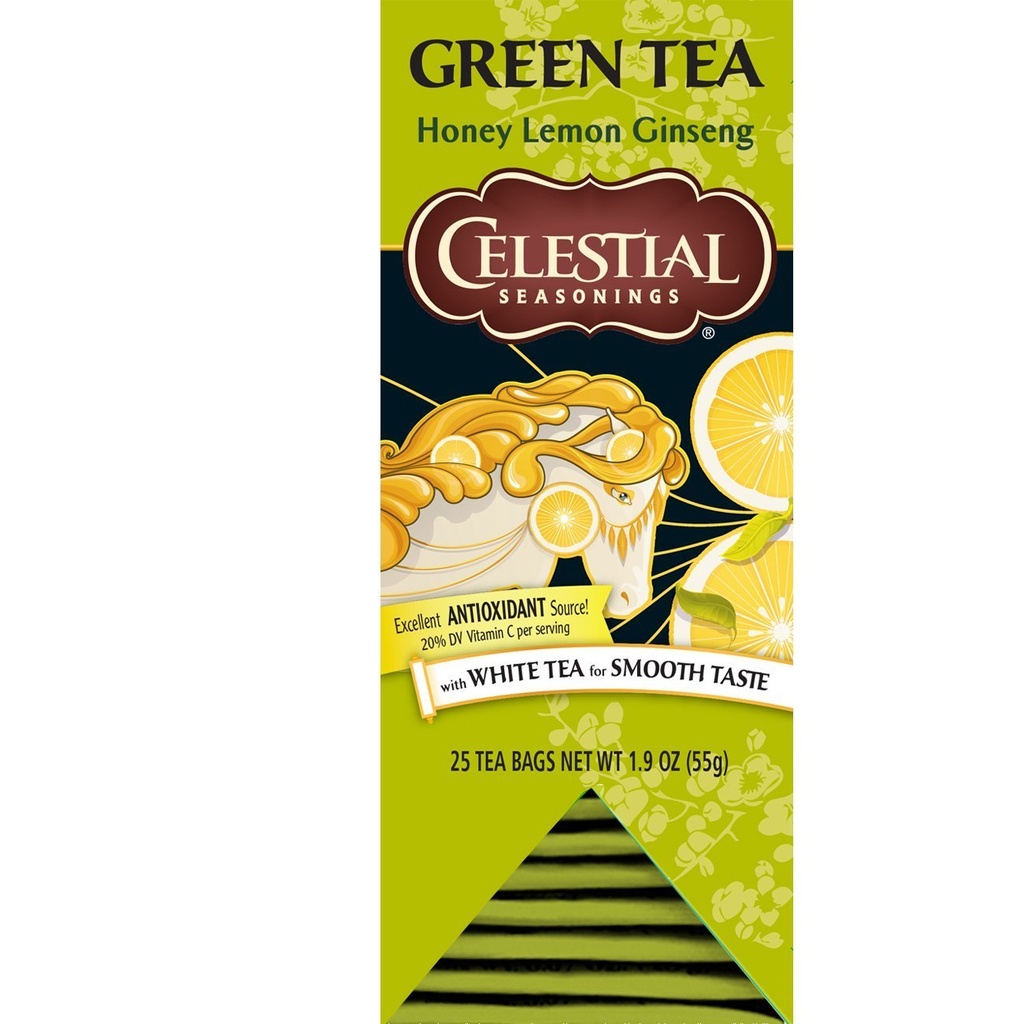 Herbata zielona, miód cytrynowy Ginseng, 25 sztuk (opakowanie po 6 sztuk)