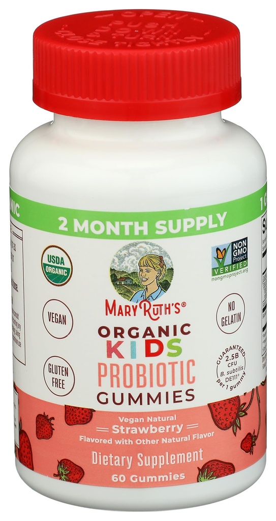 Mary Ruth's Organic Kids Strawberry Probiotic Gummies, 60 CT