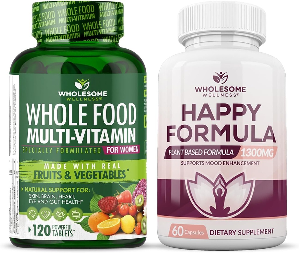 Zdrowy Wellness Whole Food Multivitamin dla kobiet - Natural Multi Vitamin, Minerały, Ekstrakty Organiczne Szczęśliwy Formuła Naturalny Formuła Suplement Ulgi