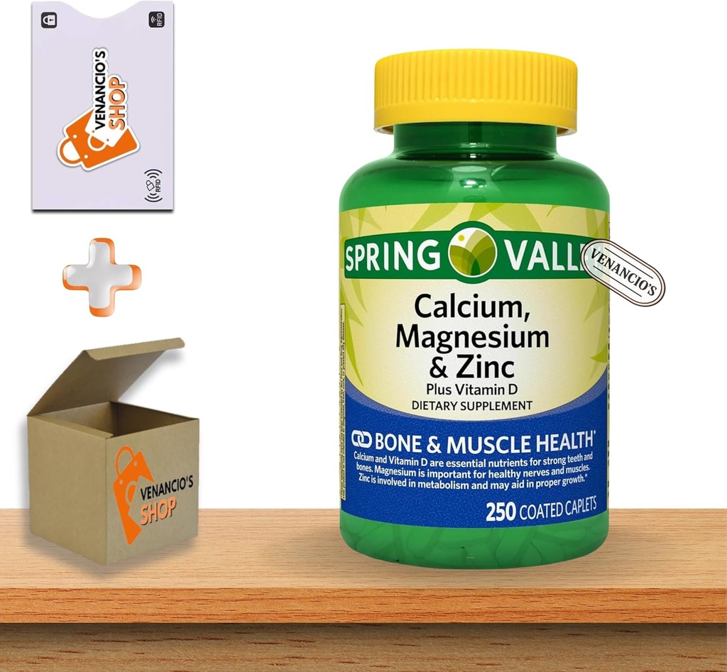 Cynk wapniowy z witaminą D3 Caplets • Zdrowie kości i mięśni • Wsparcie immunologiczne • Suplement diety • 250 Hrabia przez Spring Valley Plus Venancio 's Shop Sticker