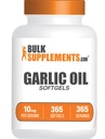 BulkSupplements.com Garlic Oil Softgels - Dojrzałe Garlic Supplement, Odorless - Gluten Free, 1 Softgel per Serving (10 mg), 365 Count (Pack of 1)