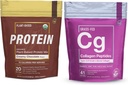Esencjonalne elementy Zhydrolizowane Kolagen Peptydy Proszek & Organic Pea Protein Powder - Creamy Chocolate Details 124; Joint, Skóra, Włosy, & Wsparcie paznokci + Niskowęglowodorowy Plant - Wegański Mieszanka