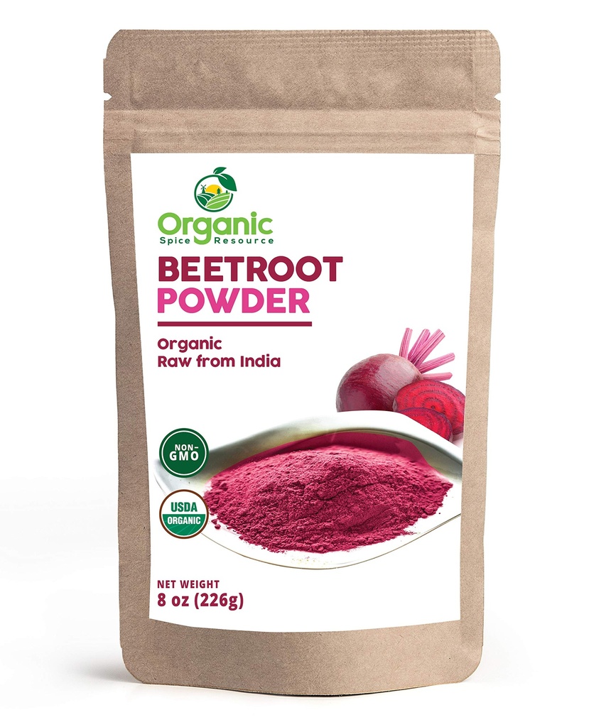Organiczny proszek korzeniowy buraków: 124; 8 oz lub 226g: 124; USDA: Organic Approved, Raw and Non GMO Equipment 124; Nitric Oxide Booster, Increases Stamina and Circulation Equipment 124; Vegan Equipment 124; 100% Surowiec z Indii, przez SHOPOSR (8oz)