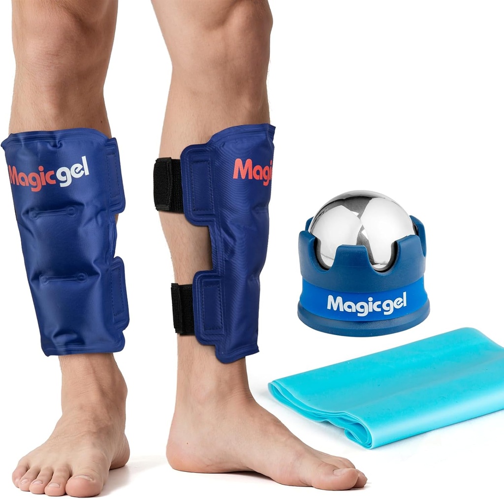 Shin Splint Relief: Hot & Cold Packs, Cryoball & Stretch Bands for Shin Splins Relief 124; Hot & Cold Therapy for Leg Pain Relief Relief Relief 124; by Magic Gel