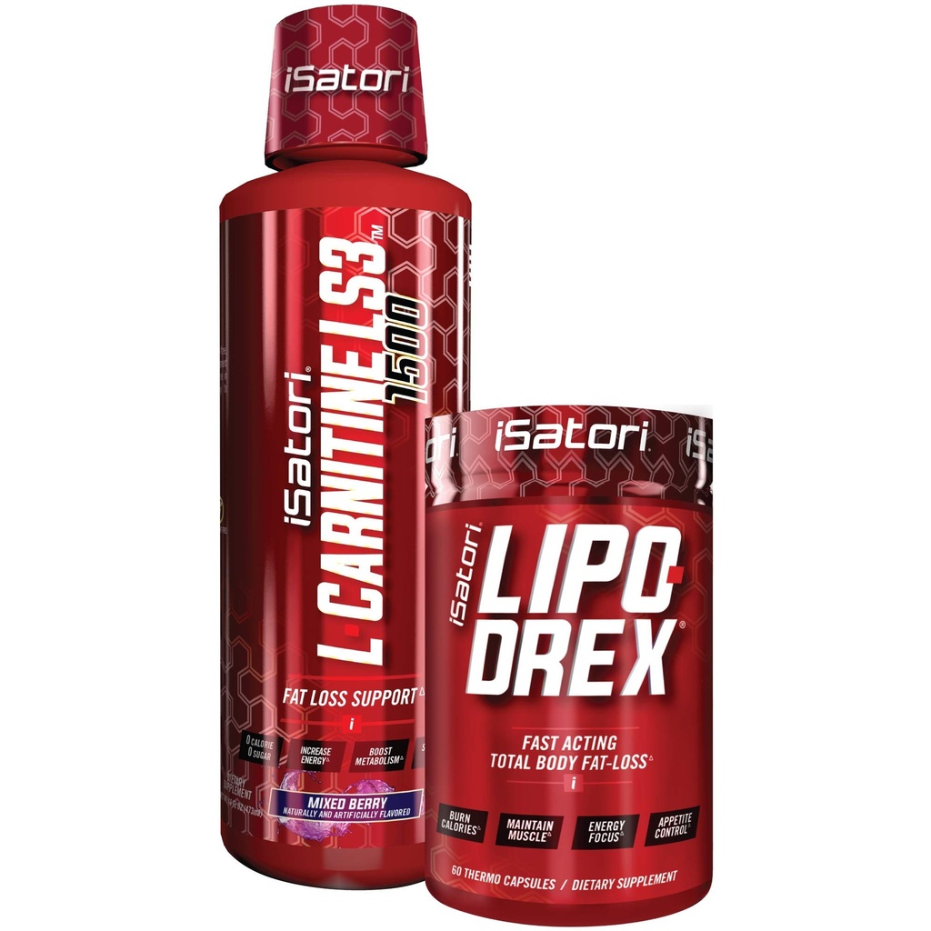 ISatori Lipo- Drex Fat Loss Termogeniczne Formuła - Szybkie działanie Weight Loss - Apetite Supressant (60 Kapsułki) L- Karnityna Ciekłe spalanie tłuszczu i Metabolizm Aktywator - Mieszane Berry (32 Słupki)