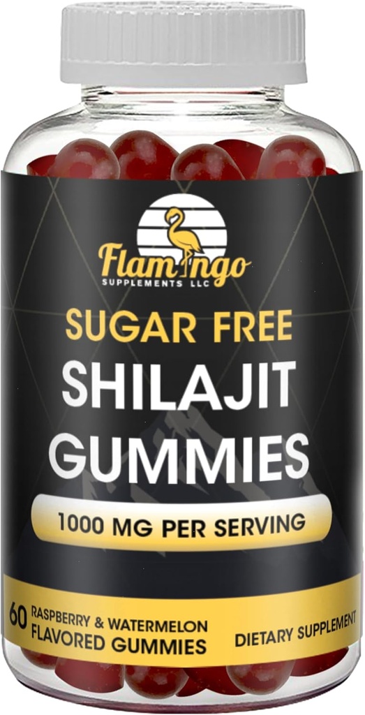 Sugar Free Shilajit Gummies (1000mg Serving) - Natural Himalayan Organic Fulvic Acid Shilajit Suplement dla mężczyzn i kobiet -60 Gumy Chews