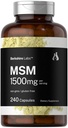 Horbäach MSM Capsules 1500mg Xivy124; 240 Count Xivy124; Non- GMO, Gluten Free Supplement Xivy124; Berkshire Labs