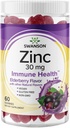 Gumie cynku Swanson - Wszystkie naturalne suplement witaminy Promowanie aktywności przeciwutleniającej i obrony ciała - Pomaga wspierać swój system immunologiczny i zdrowe ciało - (Elderberry, 60 Gummies)