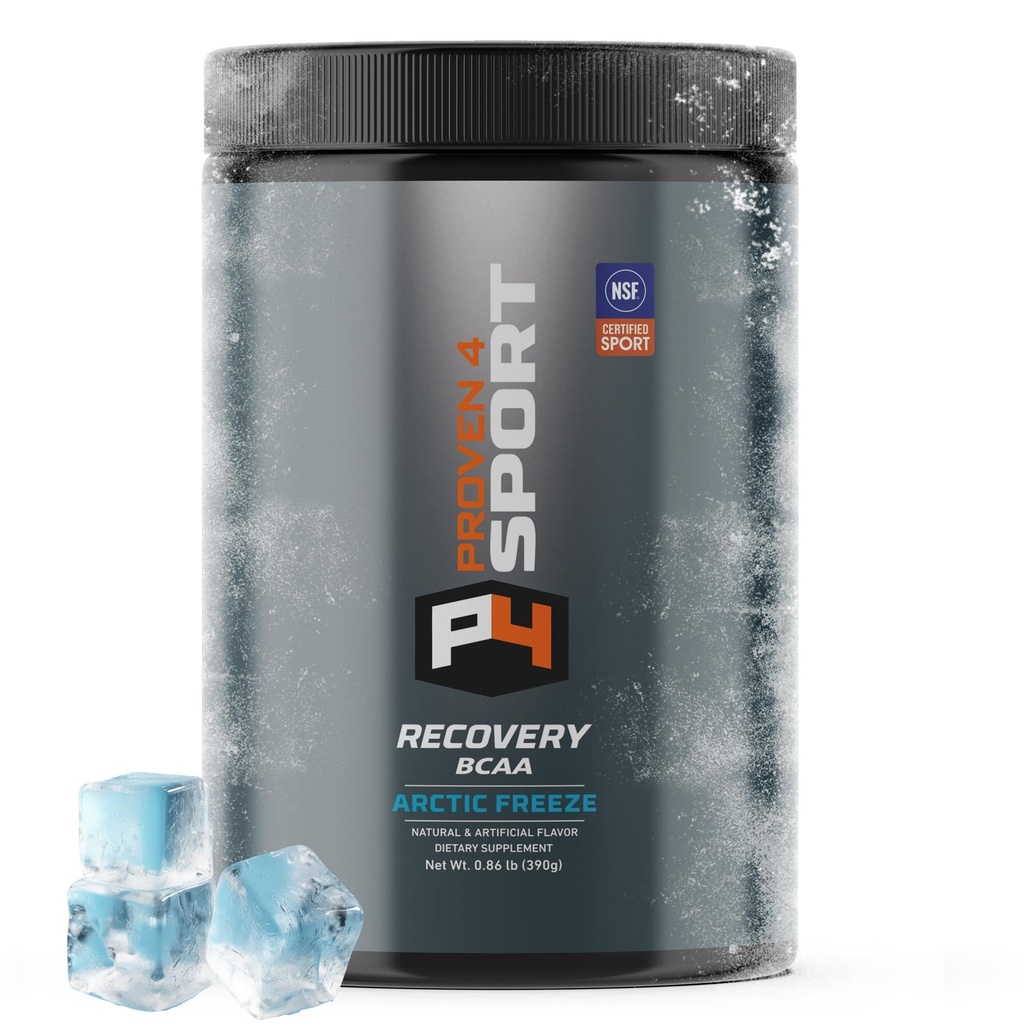 Proven4 Bcaa Post Workout Recovery Powder - NSF Certified for Sport Muscle Recovery Supplements with Electrolytes and Amino Acids Powder Arctic Freeze Flavor 30 Serings