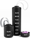 Betife Cute Pill Organizator, Cute Weekly Pill Box for Travel, Cute Daily Pill Case 7 Day, z 7 dużych stożkowatych komnat, Sturdy ABS Pill Holder dla suplementu witaminy Medycyny (czarny)