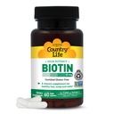 Country Life Vitamin High Potency Biotin 10 000 µg (10 mg), 60 Count - Suplement do włosów, skóry głowy i paznokci - Certified gluten Free