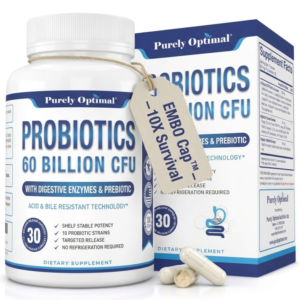 Probiotyki premium 60 Miliard CFU w / Prebiotyki organiczne i enzymy pokarmowe