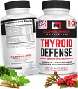 Wsparcie dla tarczycy dla kobiet i mężczyzn - Ashwagandha, Cayenne, Schisandra, & Kelp dla zdrowia tarczycy - Cynk, witamina B12 i suplementy jodu dla tarczycy - Tyroid Defense 30 kapsułki