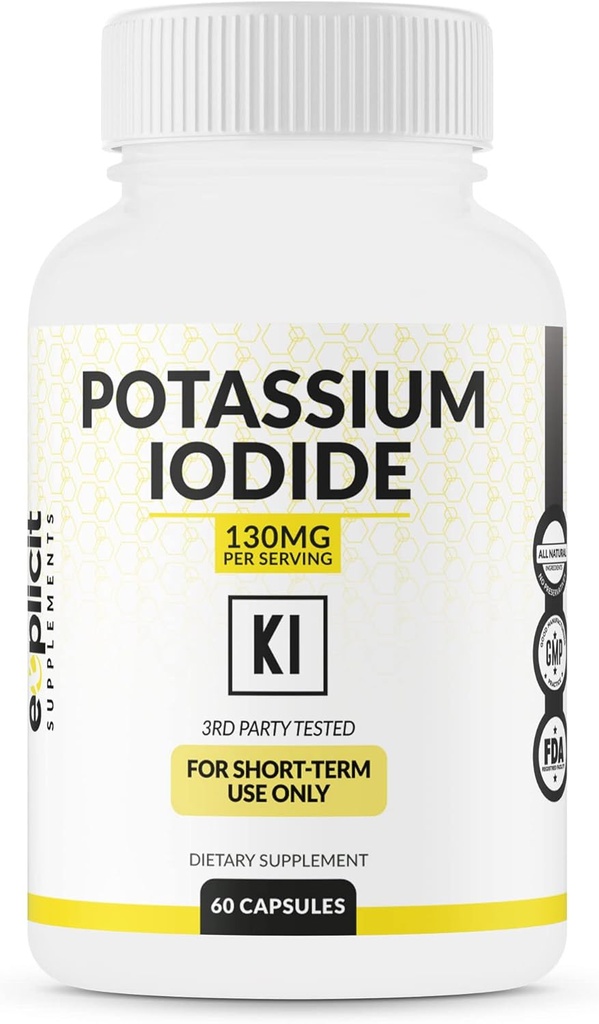 Jodek potasu 130mg Dawka - 30 Służenie - Wsparcie dla tarczycy i obrony