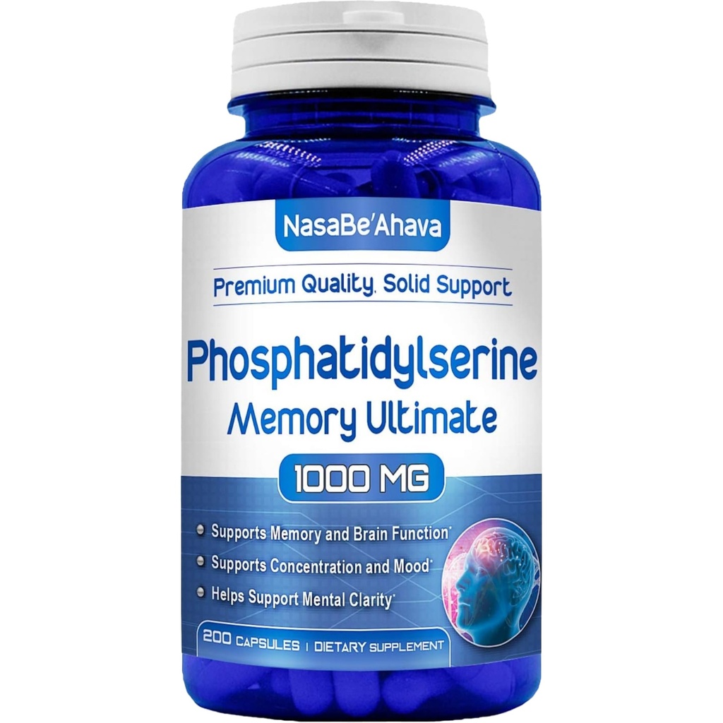 Suplement Pamięci do Wspomagania Mózgu 124; Suplement Fosfatydyloseryny z Memory i Focus Complex z Ginkgo Biloba DMAE Rosemary i Gotu Kola Delivery 124; Wykonane i testowane USA (66 Day Supply)