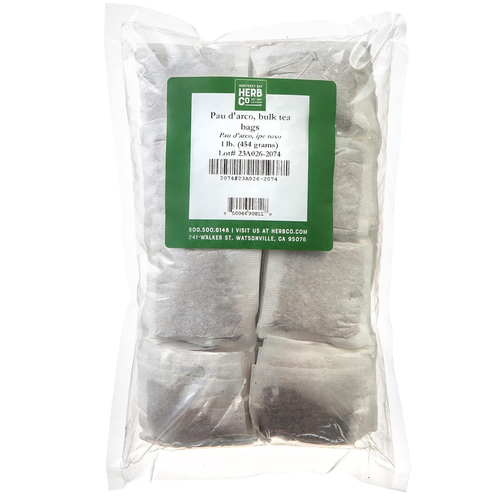 Monterey Bay Herb Co. Pau D 'arco Herbal Herbatka 124; All- Natural & Caephine Free 124; Około 200 Torby Herbaty 124; 1 LB