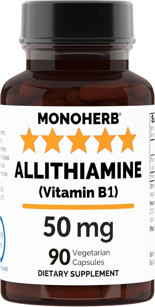 MONOHERB Alitiamina Witamina B1 50 mg na kapsułkę - 90 Kapsułki wegetariańskie