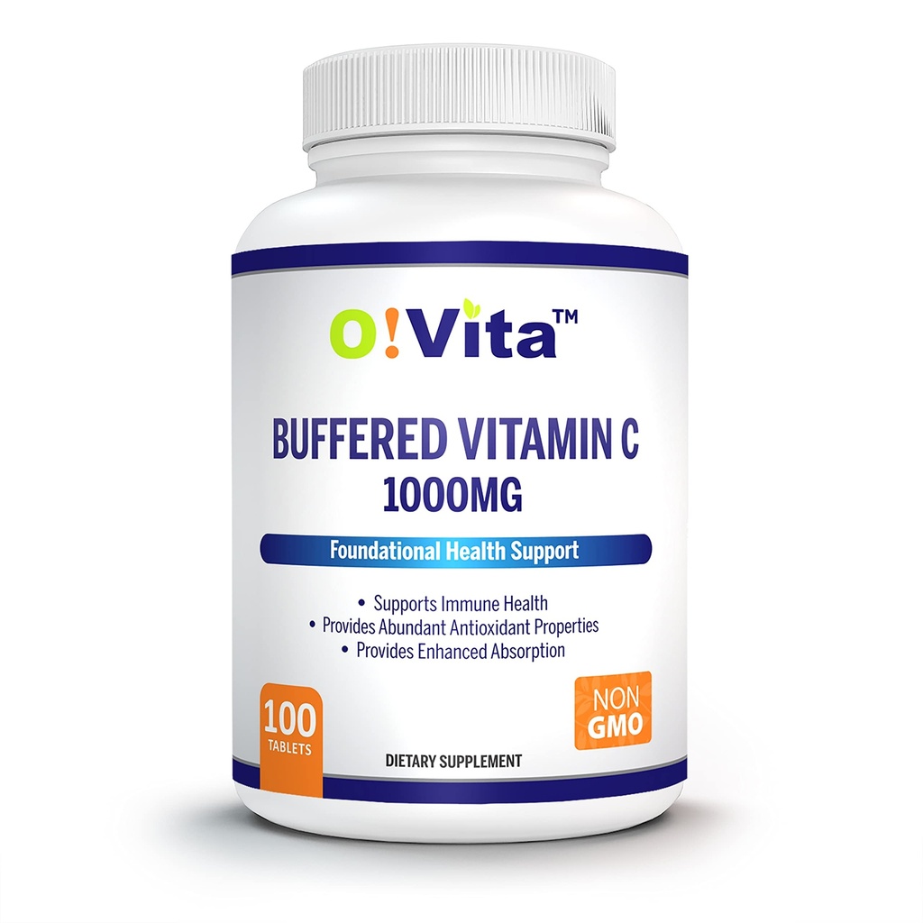 Buforowana witamina C 1000mg dla wsparcia zdrowia immunologicznego, 100 buforowanych tabletek niezawierających GMO, 100-dniowa dostawa