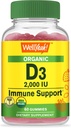 WellYeah Organiczna witamina D3 2000 IU (50 mcg) Gummies - Wspiera kość, wytrzymałość mięśni i odporność - Non-GMO, Gluten Free - USDA Organic - Natural Flavors - 60 Gummies