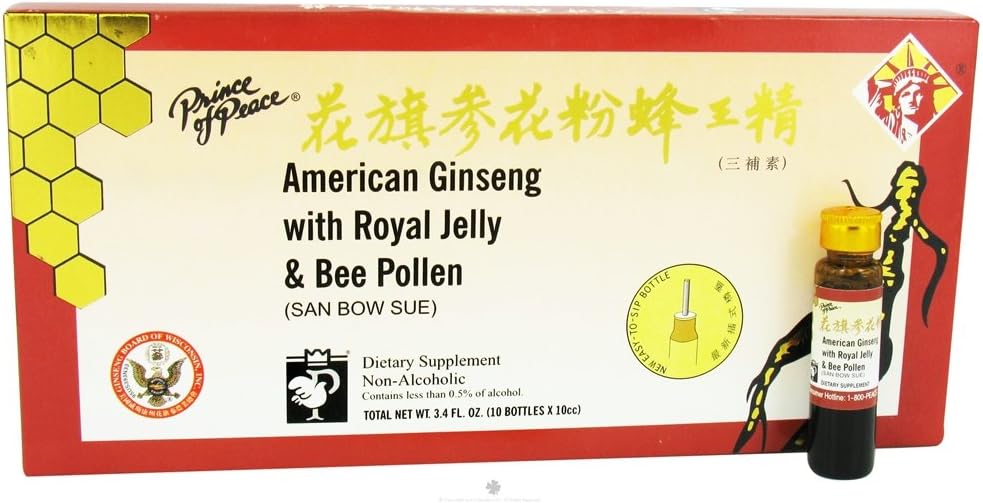 Amer Ginseng z Royal Jelly Bee Pollen (10 Butelki jednorazowe)