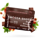 Najwyższe stężenie SGC 100mg kofeiny na gumę, 2 Gummies na opakowanie, 6- Pack Mocca Shots Sugar-Free Truskawki Plant-oparte na nootropic Instant Energy z Ginkgo biloba, Theobromine.