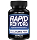 Rapid Rehydr8 Electrolyte Tablets 100 Kapsułki - Pigułki nawadniające Pomoc w zapobieganiu skurczowi i wspomaga wytrzymałość mięśni i odzysk - 100 Kapsułki łatwe do połknięcia