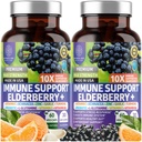 2 Opakowanie N1N Premium 10 w 1 suplemencie wsparcia immunologicznego [10 składników mocnych] z Elderberry, Witamina C, Cynk, Echinacea, Kurkumina kurkumina, Czosnek i Probiotyki dla dorosłych, 120 Czapki Veg
