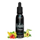 Krople foliowe - 120 Servings, 2oz, Butterscotch Flavor, 500mcg L- 5- MTHF Suplement kwasu foliowego