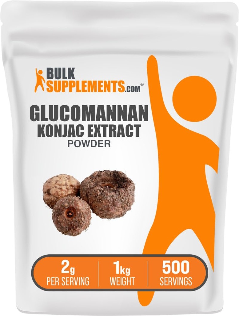 BulkSupplements.com Glucomannan Proszek - z Konjac Root Extract Proszek, Glucomannan Suplementy - Gluten Free, 2g na Serving, 1kg (2,2 kg) (Opakowanie 1)