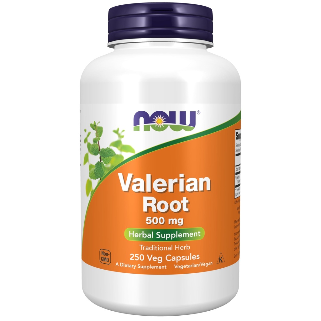 Teraz żywności Suplementy, Valerian Korzeń (Valeriana officinalis) 500 mg, Ziołowy Suplement, 250 Kapsułki Veg