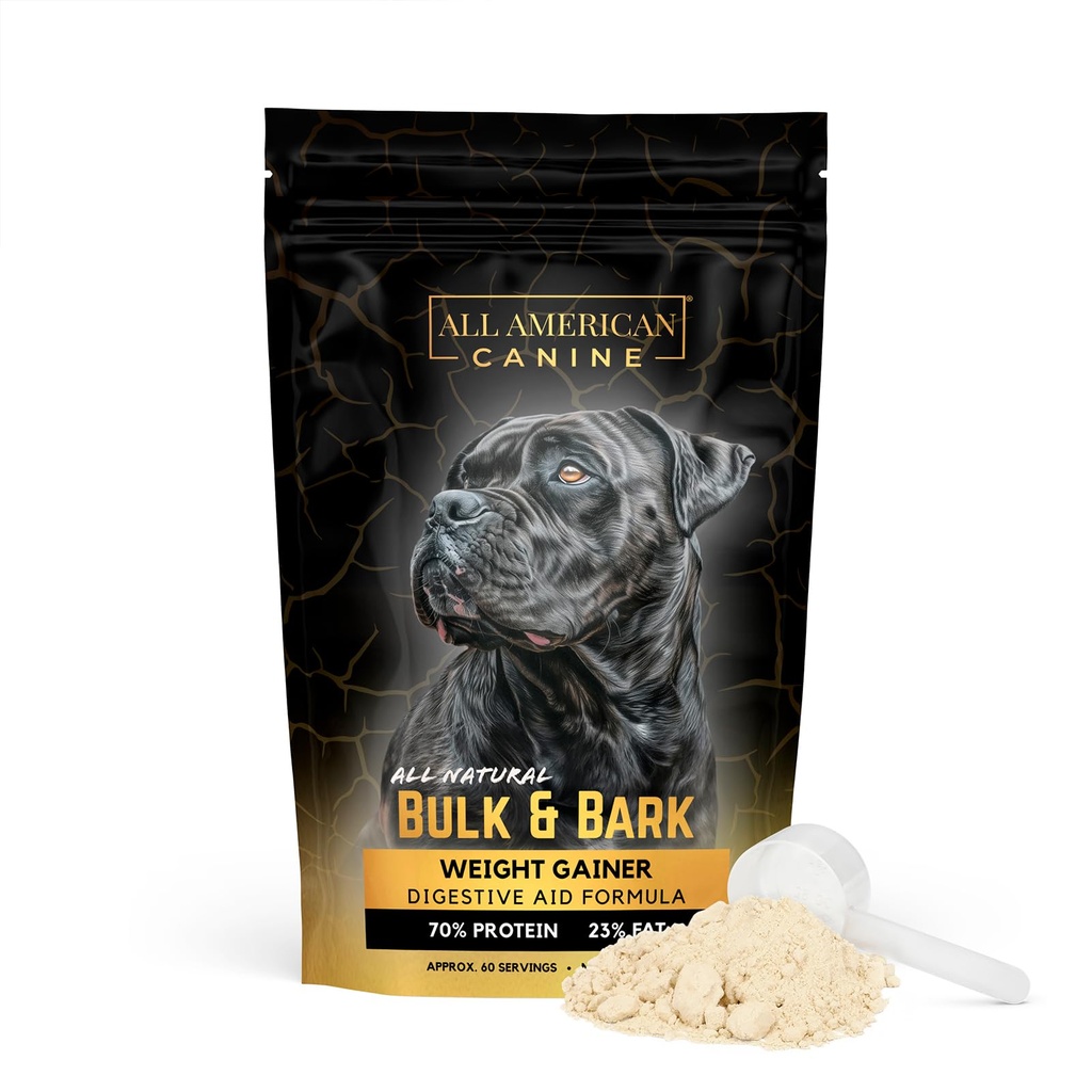 Dog Weight Gainer + Formuła pomocy spożywczej, Natural Health Supplement Food Topper, Weight Gain Suplementy dla psów, & Dog Muscle Builder - 60 Służenia