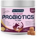 Probiotyki dla psów - Psy Probiotyki dla zdrowia trawiennego, Prebiotyczne, Enzymy trawienne dla psów z dynią, Omega-3, Gut wsparcia, Immune, Biegunka, 120 Soft Chews