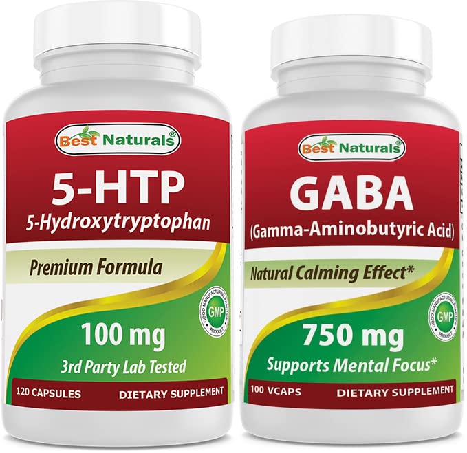 Najlepsi naturalni 5- HTP (5- hydroksytryptofan) 100 mg i GABA 750 mg
