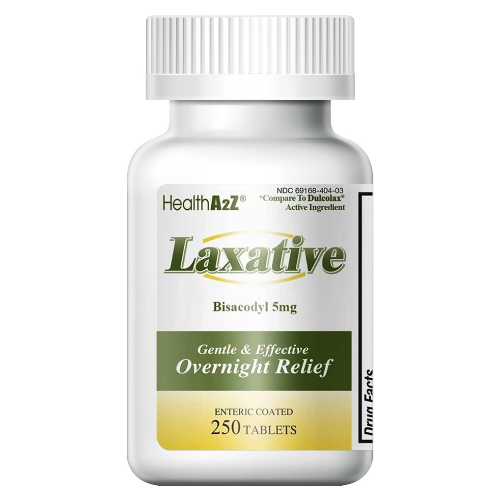 HealthA2Z Laxative Bisacodyl 5 mg Bisacodyl 124; 250 Counts Bisacodyl 124; Delikatna i szybka pomoc w ciągu nocy w przypadku zaparcia