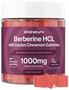 kindernature Berberine Gummies 1000mg z Ceylon Cynamon & Resveratrol - Sugar-Free Vegan Suplement do Wspomagania Cukru, Metabolizm, Pragnienia Wellness - Non-GMO, Gluten- Free