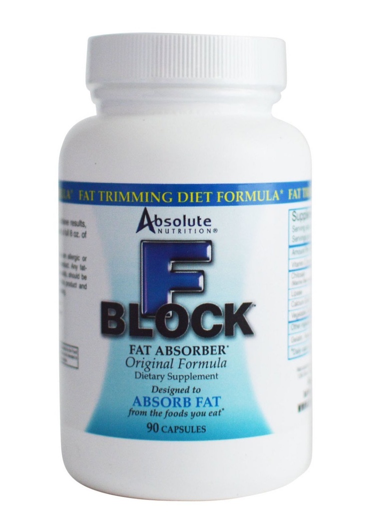 Absolute Nutrition FBlock Xtra Tłuszcz Absorber, Dieta Formuła, 90 Kapsułki