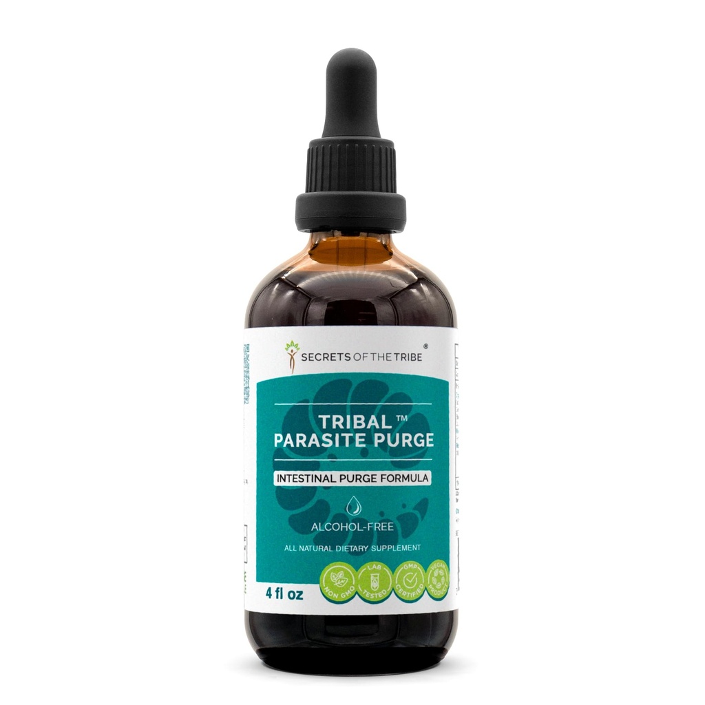 Tajemnice plemion plemiennych Parasite-Free Extract, Wysokiej potencji zioła Drops, nalewka Made z żurawiny, Czosnek, Czarny orzech, OSHA, Wormwood, Dynia. Oczyszczanie jelit Formuła 4 oz