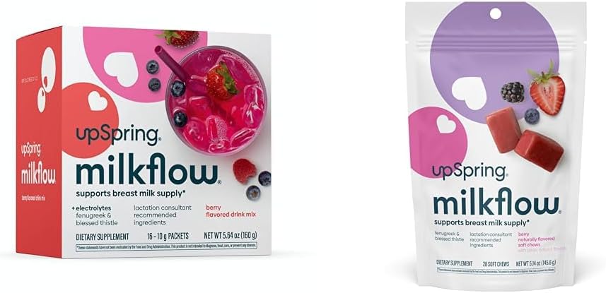 UpSpring Milkflow Electrolyte Breastfeeding Supplement z kozieradką 124; Lactation Supplement to Support Breast Milk Supply & Restore Electrolytes *