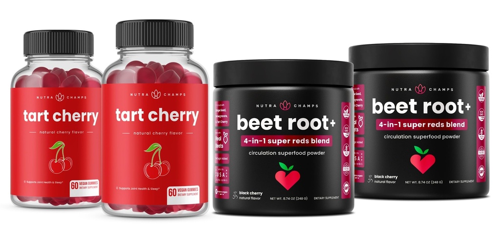 NutraChamps Tart Gummies wiśniowe i buraka root proszek