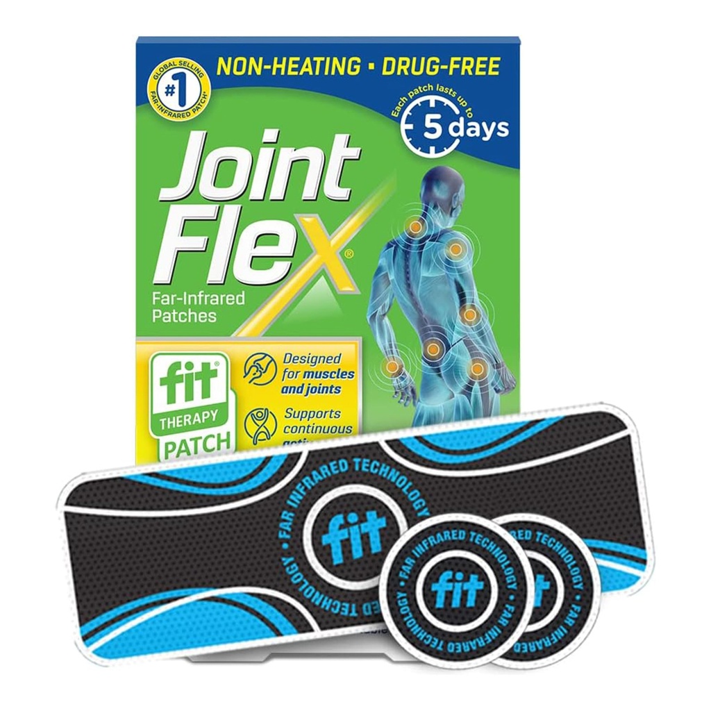 JointFlex Fit Terapia Far Infrared Patch Trial Pack, Wspiera ciągła aktywna mobilność mięśni i łączników, do 5 dni / Patch, Odporny na wodę, Ogrzewanie nie-, Bez narkotyków - 3- ct, 1 Prostokątna / 2 runda