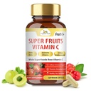 Organic Veda Superfruits Witamina C Kapsułka z Acerola Cherry & Amla Berry - Whole Food Natural witaminy C Suplement z Citrus Bioflavonoids dla odporności, Cellular & Skin Health - 120 Vegan Pills
