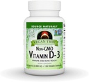 Źródło Naturals Vegan True, Witamina D- 3 niezmodyfikowana genetycznie, Suplement diety dla zdrowia immunologicznego i kości *, 2000 IU - 90 Kapsułki
