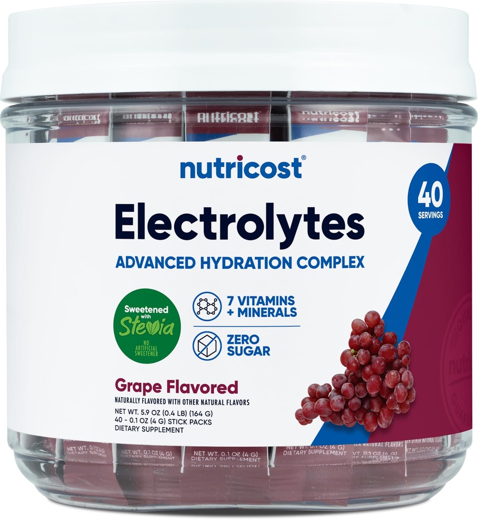 Nutricost Electrolytes Complex, Grape Flavored, 40 Stickpack - zaawansowany kompleks hydracji