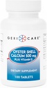 GeriCare Oyster Shell Wapń 500 mg + Witamina D, Zdrowie kości, Suplement diety tabletki, 100 Liczba (Opakowanie po 1)