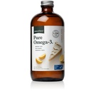 Natural Force Pure Omega 3 - Liquid Fish Oil - Delicious Lemon Cake Flavor - Mercury Free, Wild Caught, Lab Tested - 1,326 mg Trigliceryde EPA, DHA, & DPA - 16 Oz Butelka szklana